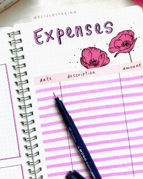 Elijlettering Bullet Journaling Expenses