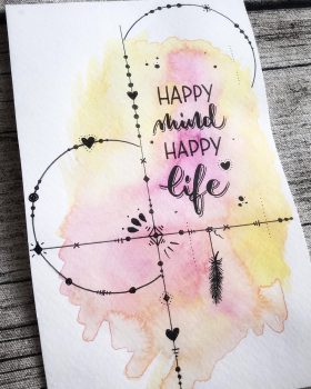 Happy Mind Happy Life Lettering