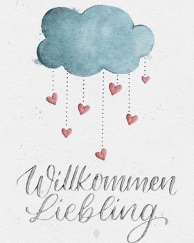 Watercolotta Willkommen Digitales Lettering